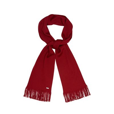 Red Merino wool scarf